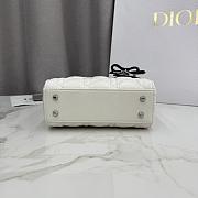 Dior Or Mini Lady Dior Bag with Chain Latte and Black Cannage Lambskin - 17x15x7cm - 6