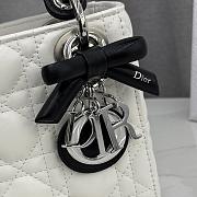 Dior Or Mini Lady Dior Bag with Chain Latte and Black Cannage Lambskin - 17x15x7cm - 3