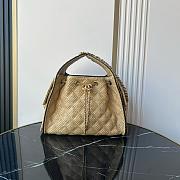 Chanel 25 Small Handbag Braided Raffia, Calfskin & Gold-Tone Metal  Beige & Black - 30x26x14cm - 1