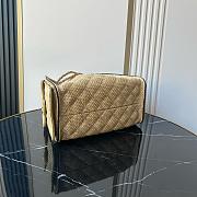 Chanel 25 Small Handbag Braided Raffia, Calfskin & Gold-Tone Metal  Beige & Black - 30x26x14cm - 5
