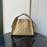 Chanel 25 Small Handbag Braided Raffia, Calfskin & Gold-Tone Metal  Beige & Black - 30x26x14cm - 3