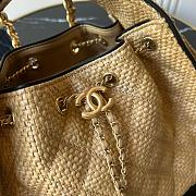 Chanel 25 Small Handbag Braided Raffia, Calfskin & Gold-Tone Metal  Beige & Black - 30x26x14cm - 2