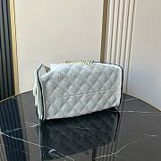 Chanel 25 Small Handbag Braided Raffia, Calfskin & Gold-Tone Metal  White & Black - 30x26x14cm - 4