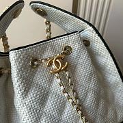 Chanel 25 Small Handbag Braided Raffia, Calfskin & Gold-Tone Metal  White & Black - 30x26x14cm - 2