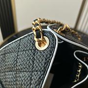 Chanel 25 Small Handbag Braided Raffia, Calfskin & Gold-Tone Metal  Black & White - 30x26x14cm - 2