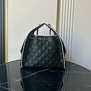 Chanel 25 Small Handbag Braided Raffia, Calfskin & Gold-Tone Metal  Black & White - 30x26x14cm - 5