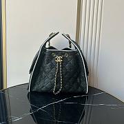 Chanel 25 Small Handbag Braided Raffia, Calfskin & Gold-Tone Metal  Black & White - 30x26x14cm - 6