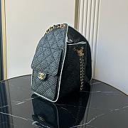 Chanel 25 Small Handbag Braided Raffia, Calfskin & Gold-Tone Metal  Black & White - 30x26x14cm - 3