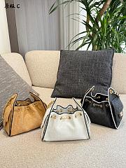 Chanel 25 Small Handbag Braided Raffia, Calfskin & Gold-Tone Metal  Black/White/Beige- 22x20x12.5cm - 3