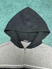 Balenciaga Fluffy Zip-up Hoodie in Grey/Black/White   - 5