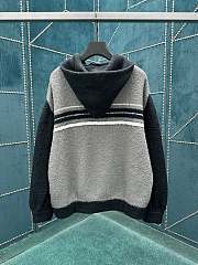 Balenciaga Fluffy Zip-up Hoodie in Grey/Black/White   - 3