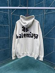 Balenciaga Tape Type Ripped Hoodie In Beige Dry Fleece - 4