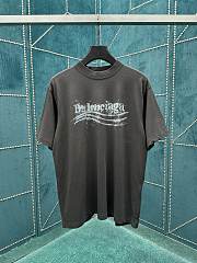 Balenciaga Washed Crayon Political T-Shirt Medium Fit In Faded Black Dry Jersey  - 1