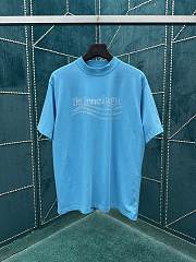 Balenciaga Washed Crayon Political T-Shirt Medium Fit In Azure Dry Jersey - 1