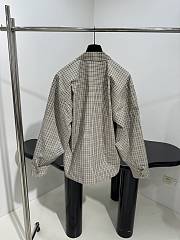 Balenciaga Check Zip-up Shirt Jacket Beige - 6