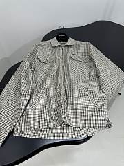 Balenciaga Check Zip-up Shirt Jacket Beige - 4