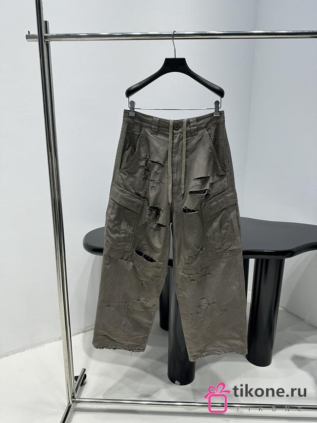 Balenciaga Distressed Cargo Pants in Grey - 1