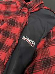 Balenciaga Check Frayed Shirt Black - 4