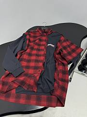 Balenciaga Check Frayed Shirt Black - 3
