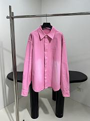 Balenciaga Logo-embroidered Shirt Pink - 1