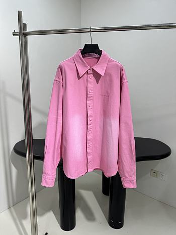 Balenciaga Logo-embroidered Shirt Pink