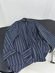 Balenciaga Stripe Cotton Mini Shirt Dress In Blue - 6
