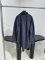 Balenciaga Stripe Cotton Mini Shirt Dress In Blue - 5