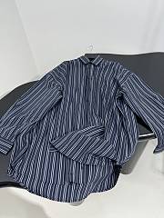 Balenciaga Stripe Cotton Mini Shirt Dress In Blue - 3