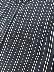 Balenciaga Striped Cotton Midi Shirtdress Blue - 4