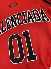 Balenciaga Basketball Series - Layered Long Sleeve T-Shirt In Red And Black Sporty Mesh Jersey - 2
