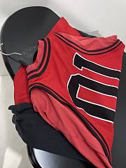 Balenciaga Basketball Series - Layered Long Sleeve T-Shirt In Red And Black Sporty Mesh Jersey - 4