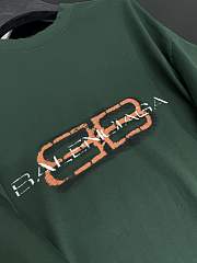 Balenciaga BB Icon Stencil T-Shirt Medium Fit In Faded Green Dry Jersey  - 3