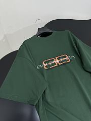 Balenciaga BB Icon Stencil T-Shirt Medium Fit In Faded Green Dry Jersey  - 5