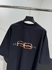 Balenciaga BB Icon Stencil T-Shirt Medium Fit In Faded Black Dry Jersey - 2