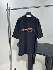 Balenciaga BB Icon Stencil T-Shirt Medium Fit In Faded Black Dry Jersey - 3