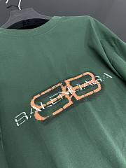 Balenciaga BB Icon Stencil Long Sleeve T-shirt Large Fit in Faded Green Dry Jersey - 6