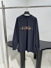 Balenciaga BB Icon Stencil Long Sleeve T-shirt Large Fit in Faded Black Dry Jersey - 1