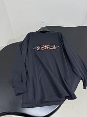 Balenciaga BB Icon Stencil Long Sleeve T-shirt Large Fit in Faded Black Dry Jersey - 3