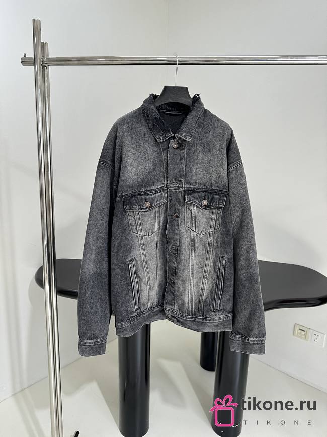 Balenciaga Trompe L'oeil Trucker Jacket Streaky Black - 1