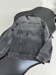 Balenciaga Trompe L'oeil Trucker Jacket Streaky Black - 4