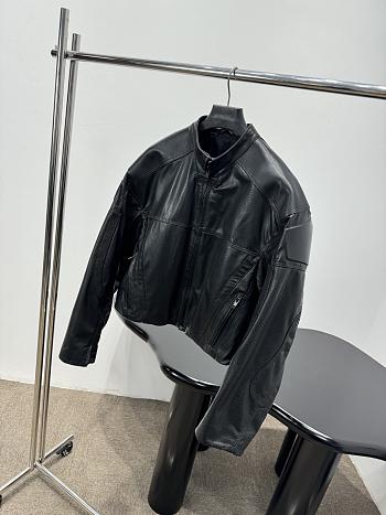Balenciaga Perforated Leather Jacket in Black