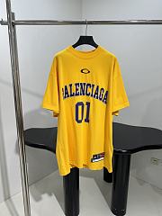 Balenciaga Basketball Oversized T-Shirt In Yellow And Deep Purple Dry Jersey - 1