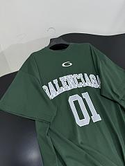 Balenciaga Basketball Oversized T-Shirt In Dark Green And Light Gray Dry Jersey - 6