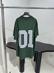 Balenciaga Basketball Oversized T-Shirt In Dark Green And Light Gray Dry Jersey - 4