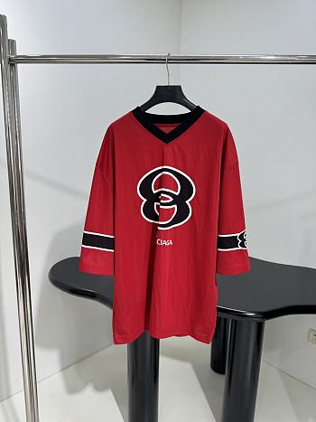 Balenciaga American Football Oversized Printed Pique Red