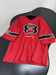 Balenciaga American Football Oversized Printed Pique Red - 6