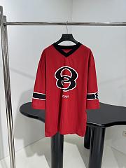 Balenciaga American Football Oversized Printed Pique Red - 2