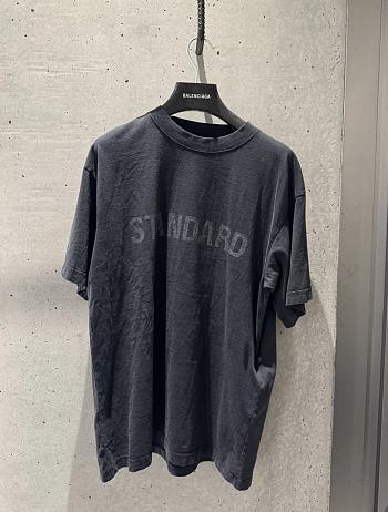 Balenciaga Standard T-Shirt Regular Fit In Faded Black Dry Jersey Is From Look 23 