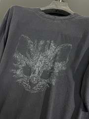 Balenciaga Kittycat T-Shirt Medium Fit In Faded Black Dry Jersey  - 3