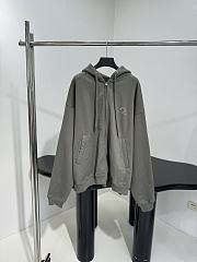 Balenciaga Loop Sports Icon Zip Hoodie Gray - 5